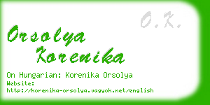 orsolya korenika business card